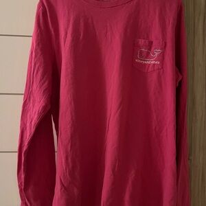 Vineyard Vines Bright Pink Long Sleeve Tee